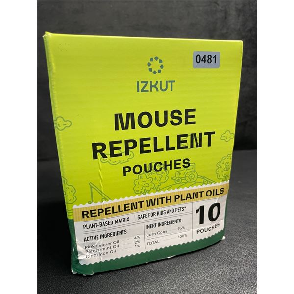Izkut Mouse Repellent Pouches - 10 Pouches - Plant-Based Matrix/Repellent with Plant Oils - New