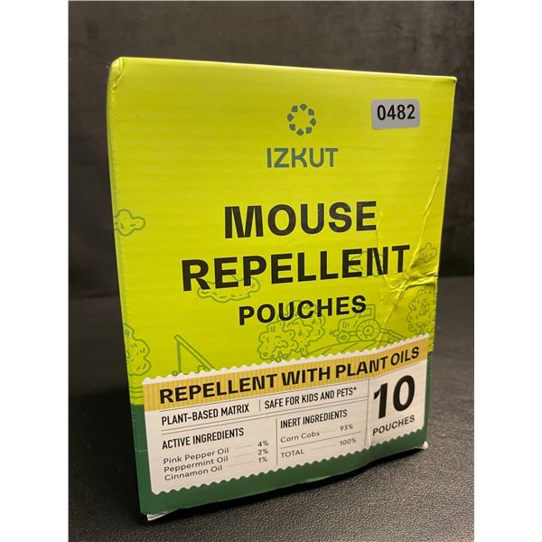 Izkut Mouse Repellent Pouches - 10 Pouches - Plant-Based Matrix/Repellent with Plant Oils - New