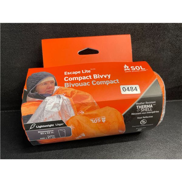 1 Escape Lite Compact Bivvy (82" x 32") SOL; Weather-Resistant Therma Shell Technology - New