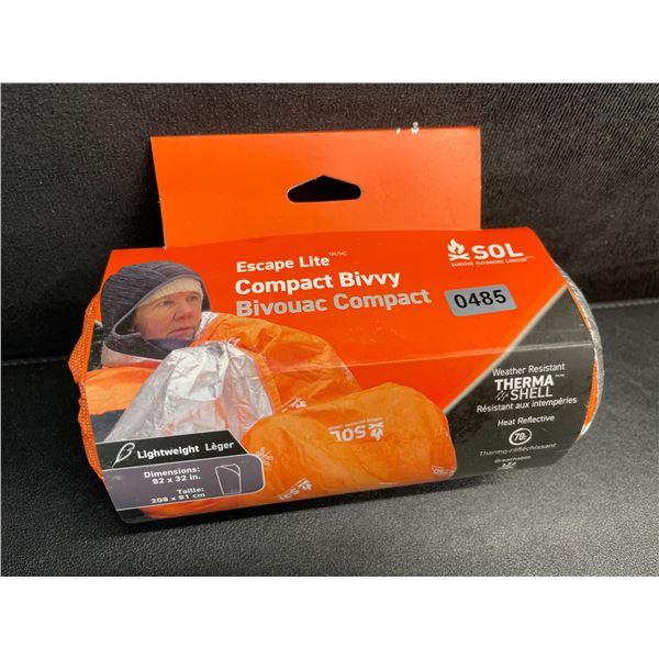 1 Escape Lite Compact Bivvy (82" x 32") SOL; Weather-Resistant Therma Shell Technology - New