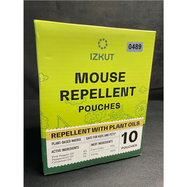 Izkut Mouse Repellent Pouches - 10 Pouches - Plant-Based Matrix/Repellent with Plant Oils - New