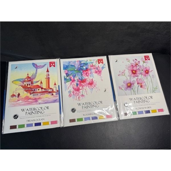 1 DIY Watercolour Painting Set - Blooming Flowers/Flower Words - For Adults/Beginners - New