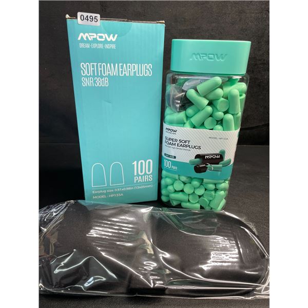 MPOW 100 Pairs Soft Foam Earplugs - SNR 38dB (Model: HP133A) Great for Travel/Work/Sleep - New