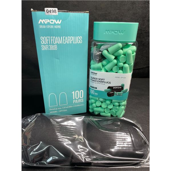 MPOW 100 Pairs Soft Foam Earplugs - SNR 38dB (Model: HP133A) Great for Travel/Work/Sleep - New