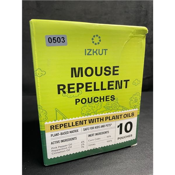 Izkut Mouse Repellent Pouches - 10 Pouches - Plant-Based Matrix/Repellent with Plant Oils - New