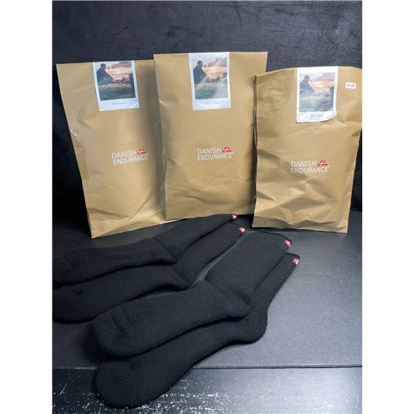 3 Packs of Danish Endurance Heat Socks (2 Pairs Each/6 Pairs Total) Thermal Heat Socks - New