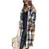 Image 1 : 1 Fantaslook Flannel Shirt/Long Pocketed Plaid Shacket Jacket Coat for Women - Size XL - New!
