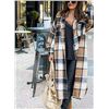 Image 2 : 1 Fantaslook Flannel Shirt/Long Pocketed Plaid Shacket Jacket Coat for Women - Size M - New!