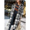 Image 2 : 1 Fantaslook Flannel Shirt/Long Pocketed Plaid Shacket Jacket Coat for Women - Size S - New!