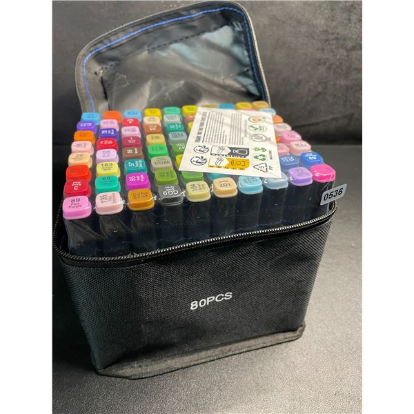 80-Color Dual-Tip Alcohol-Based Artist Marker Set - For Drawing/Coloring/Sketching - New!