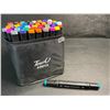 Image 1 : 48-Color Dual-Tip Alcohol-Based Artist Marker Set - For Drawing/Coloring/Sketching - New!