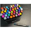 Image 2 : 48-Color Dual-Tip Alcohol-Based Artist Marker Set - For Drawing/Coloring/Sketching - New!