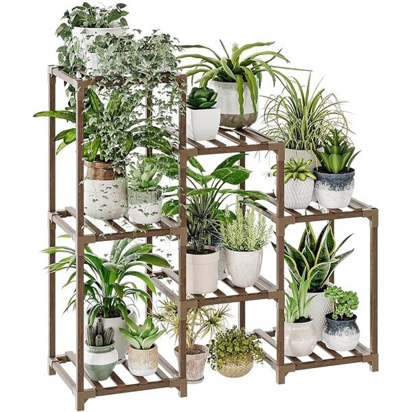 Bamworld 3-Tier Plant Stand/Wooden Plant Shelf for Potted Plants - New in Box (Assembly Req'd)