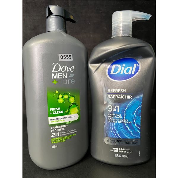 1 Dove Men Care Shampoo/Conditioner (950ml) & Dial Refresh Body/Hair/Face Wash (946ml) - New