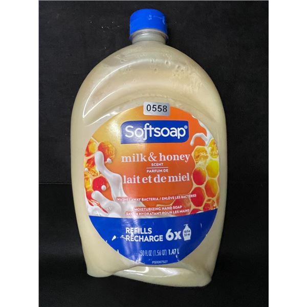 1 SoftSoap Milk & Honey Moisturizing Hand Soap (1.47L Refill) - New (Dented*)