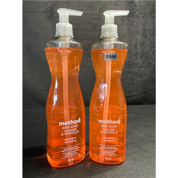 2 Method Dish Soaps (532ml Each) Clementine Scent - New