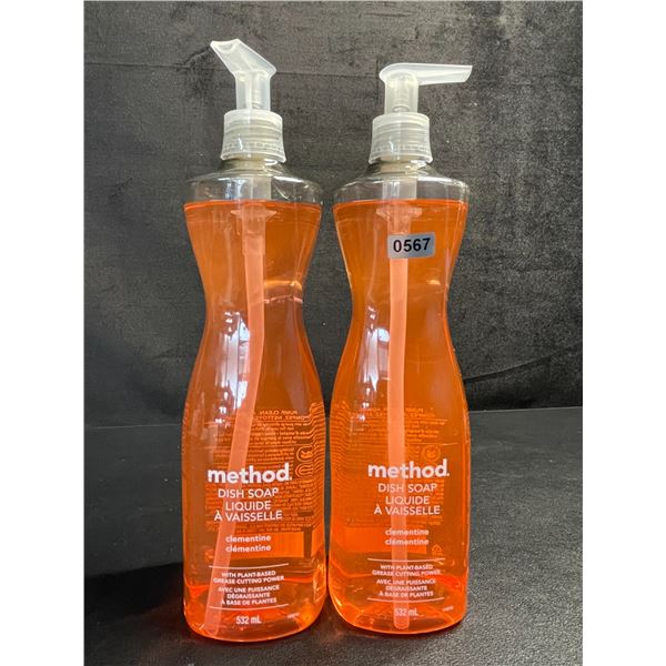 2 Method Dish Soaps (532ml Each) Clementine Scent - New