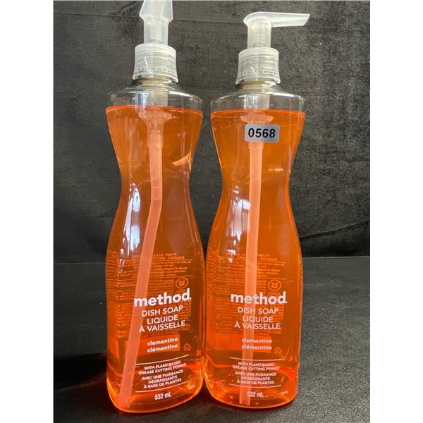2 Method Dish Soaps (532ml Each) Clementine Scent - New