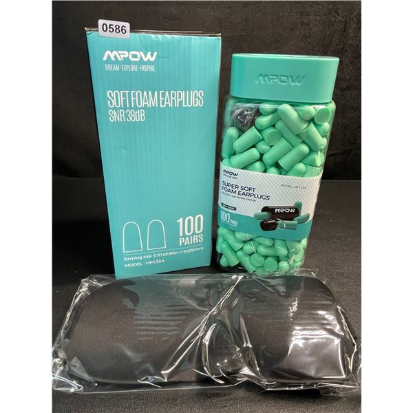 MPOW 100 Pairs Soft Foam Earplugs - SNR 38dB (Model: HP133A) Great for Travel/Work/Sleep - New