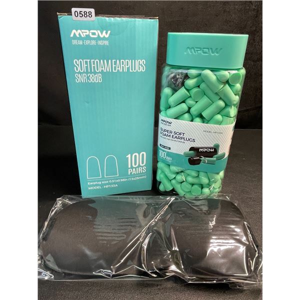 MPOW 100 Pairs Soft Foam Earplugs - SNR 38dB (Model: HP133A) Great for Travel/Work/Sleep - New