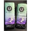 Image 1 : 2 Packs of U by Kotex Clean & Secure Extra Heavy Overnight Maxi Pads with Wings (12 Per Pack) - New