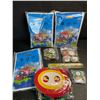 Image 1 : 3 Super Mario Party Favor/Goodie Bag Sets - Includes Party Bags, Keychains, Stickers, Pins etc - New
