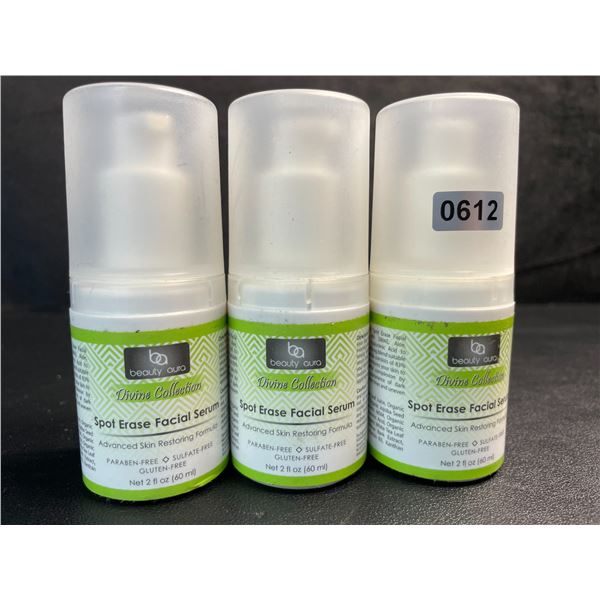 3 Beauty Aura Divine Collection Spot Erase Facial Serums (60ml) Skin Restoring Formula - New
