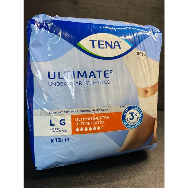 TENA Ultimate Incontinence Underwear - Size LG - Everyday Comfort - Pack of 13 - New