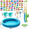 Image 5 : 1 Pool Fishing Game/Toy Set for Kids - Inflatable Pool with Rod and Plastic Floating Fishes - New!