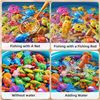 Image 6 : 1 Pool Fishing Game/Toy Set for Kids - Inflatable Pool with Rod and Plastic Floating Fishes - New!