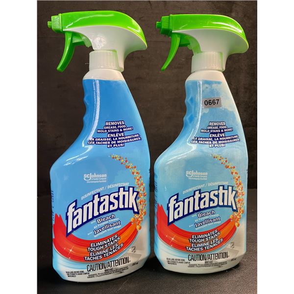2 Bottles of Fantastik All-Purpose Cleaner and Disinfectant Sprays with Bleach (650ml) - New