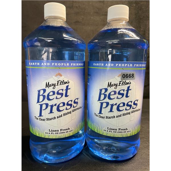 2 Mary Ellen's Best Press - Linen Fresh (33.8 fl oz Each) For Ironing out Wrinkles - New