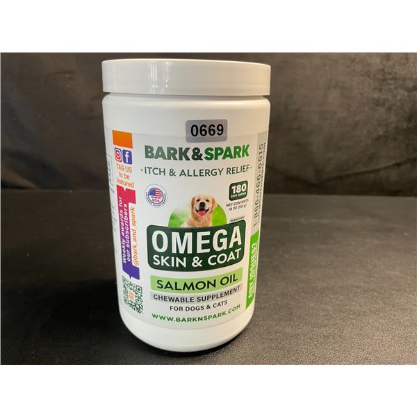 Bark&Spark Itch & Allergy Relief Chewable Supplements for Dogs/Cats - 180 Soft Chews - New