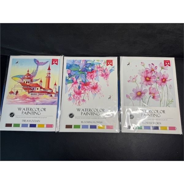 1 DIY Watercolour Painting Set - Blooming Flowers/Flower Words - For Adults/Beginners - New