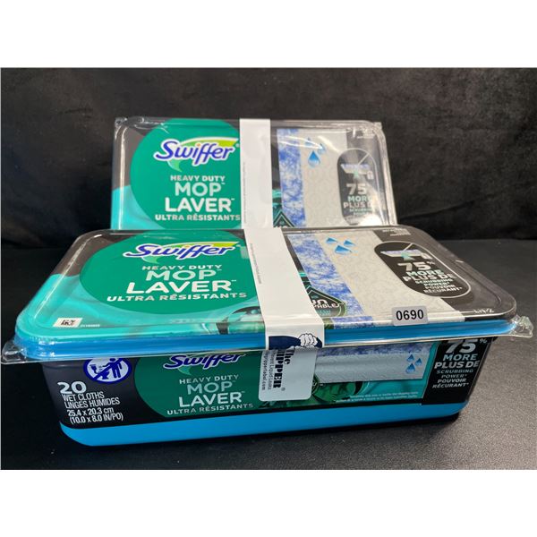 2 Packs of Swiffer Heavy Duty Mop Wet Cloths (20 Each) with Unstoppables Fresh Scent - New