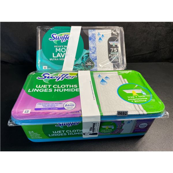 2 Packs of Swiffer Wet Cloths - 24-Pack Lavender Febreze Scent + 20 Pack of Unstoppables Fresh Scent