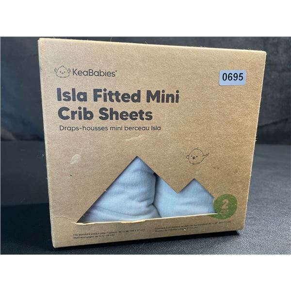 2-Pack of Keababies Isla Fitted Mini Crib Sheets - Fits Standard Playpen Mattresses (26" x 38") New