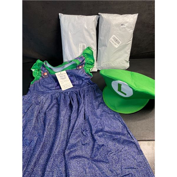 3 Girls Luigi Costumes - Dress & Hat Included in Each - Brand New