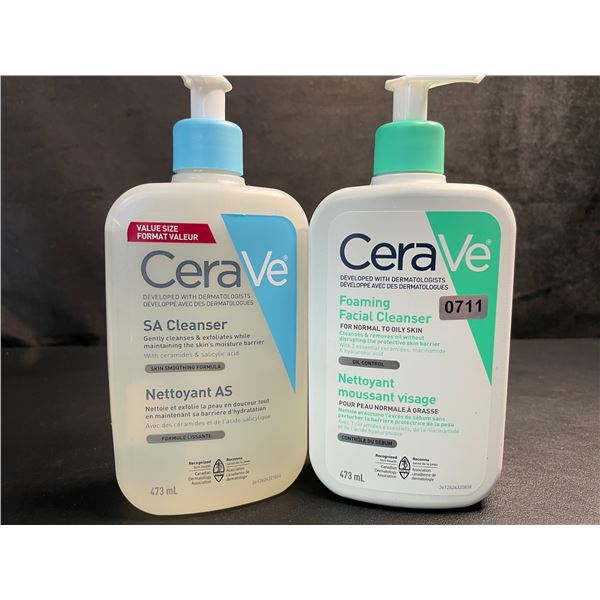 1 CeraVe SA Cleanser (473ml) & 1 CeraVe Foaming Facial Cleanser (473ml) - New