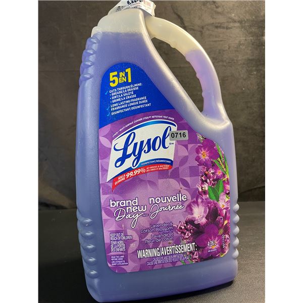 1 Large Jug of Lysol Disinfectant/Multi-Purpose Cleaner (4.26L) Lavender & Cotton Blossom Scent; New