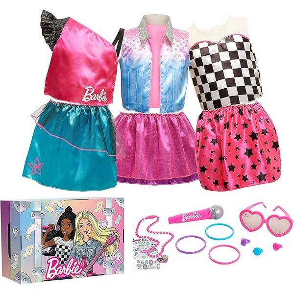 Barbie 21PC Girls Dress Up Trunk Set - For Ages 3+ (Size 4-6X) - Brand New!