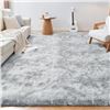 Image 1 : Oppodream Large 6FT x 9FT Fuzzy Soft Area Rug for Living Room - Light Grey - Brand New!