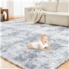 Image 8 : Oppodream Large 6FT x 9FT Fuzzy Soft Area Rug for Living Room - Light Grey - Brand New!