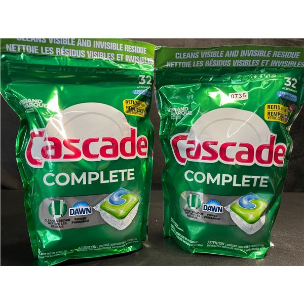 2 Bags of Cascade Complete Fresh Scent w/ Dawn Dishwasher Pods (32 Pods Each) - New