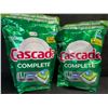 Image 1 : 2 Bags of Cascade Complete Fresh Scent w/ Dawn Dishwasher Pods (32 Pods Each) - New