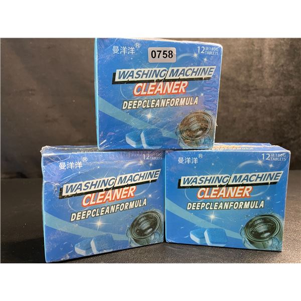 3 Boxes of Washing Machine Cleaner Tablets (12 Tablets Per Box) - New