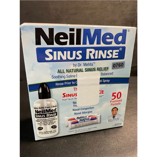 1 NeilMed Sinus Rinse Kit - All Natural Sinus Relief - Premixed 50 Sachets - New