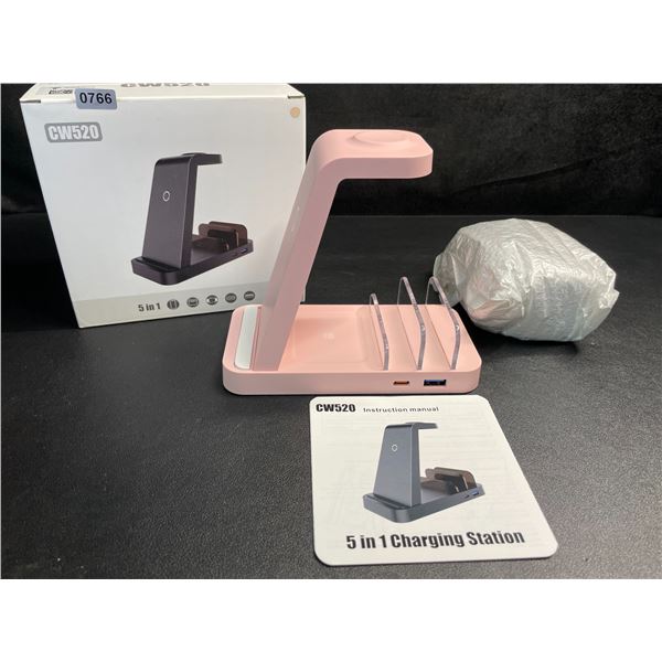 1 5-in-1 Charging Station - Pink - Brand New