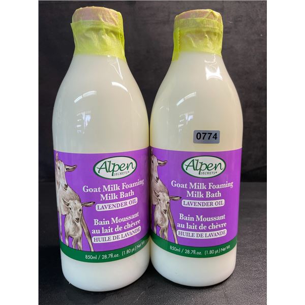 2 Alpen Secrets Goat Milk Foaming Milk Bath (850ml) Lavender Oil - New