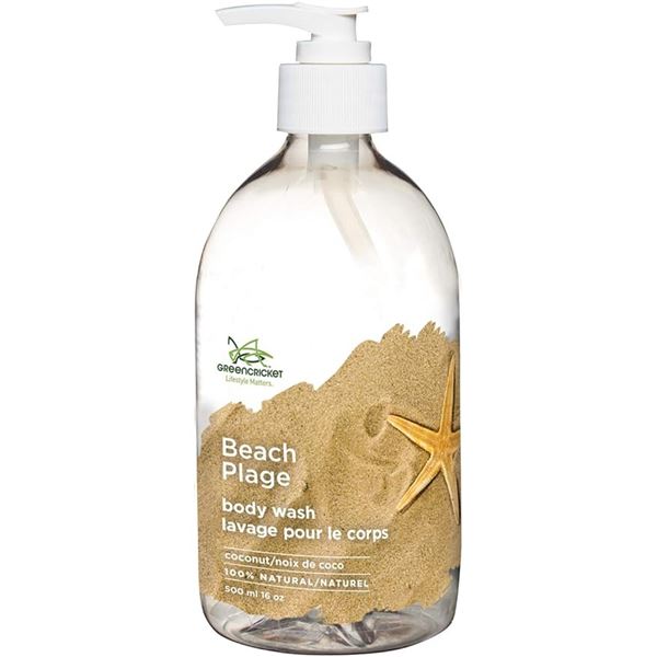 2 Greencricket Beach Body Wash - Coconut (500ml Each) 100% Natural - New